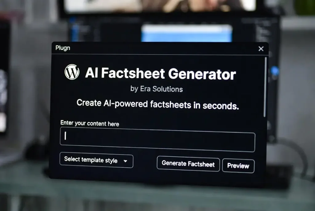 Era Solutions AIVO Factsheet Generator WordPress plugin